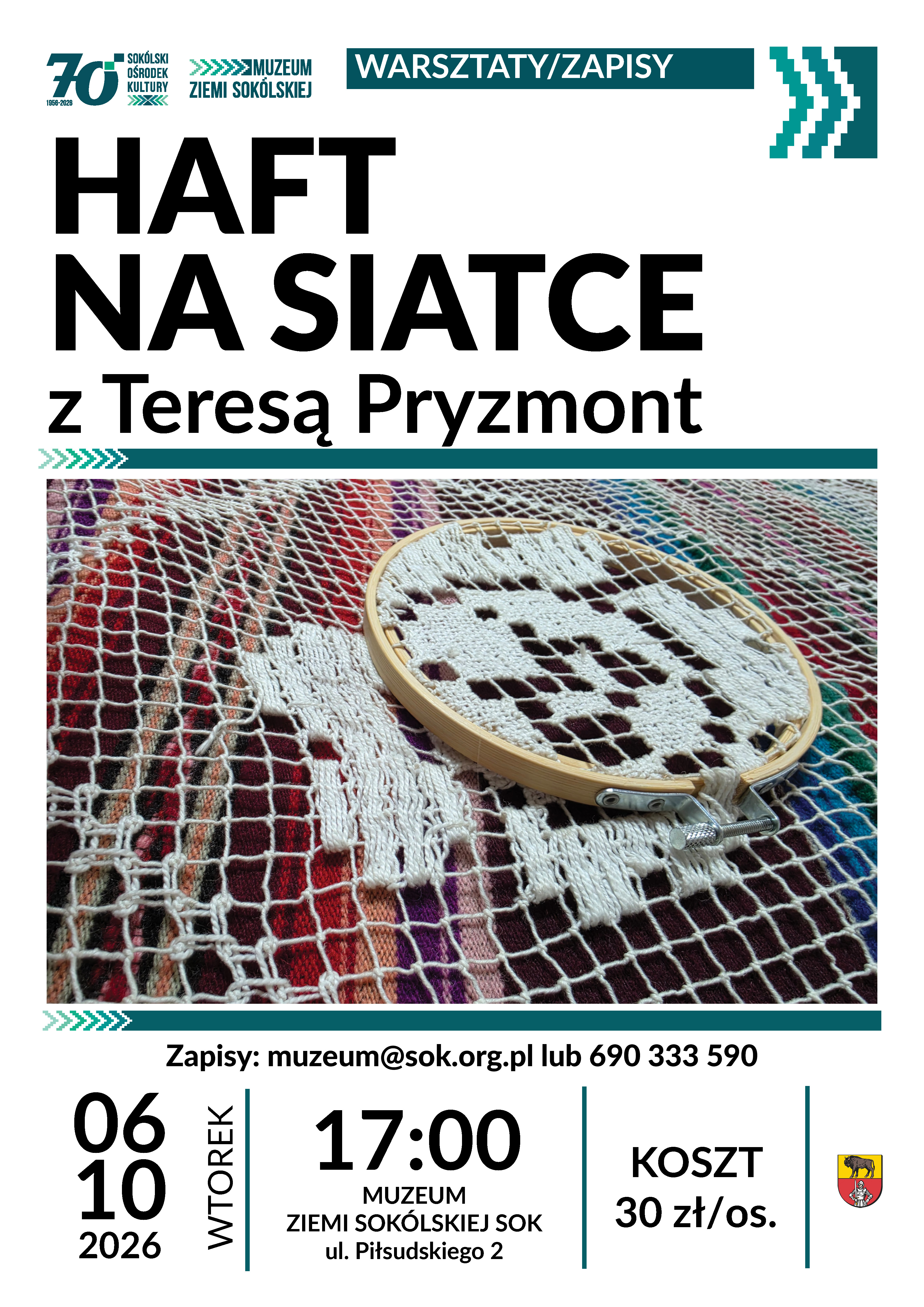 Plakat promujący wydarzenie 6 października (wtorek) w&nbsp;Muzeum Ziemi Sok&oacute;lskiej SOK. 