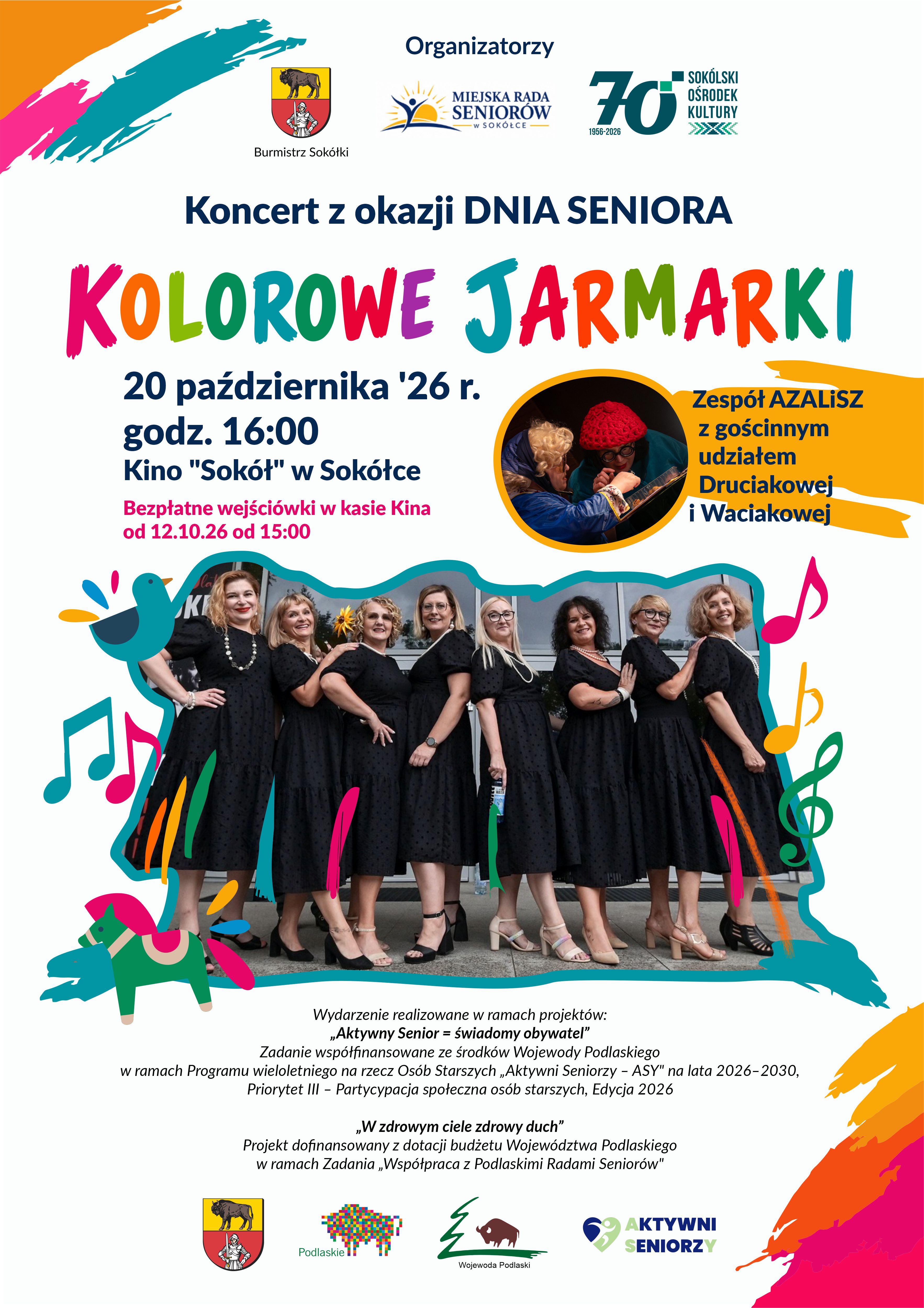 Plakat promujący wydarzenie Kolorowe Jarmarki