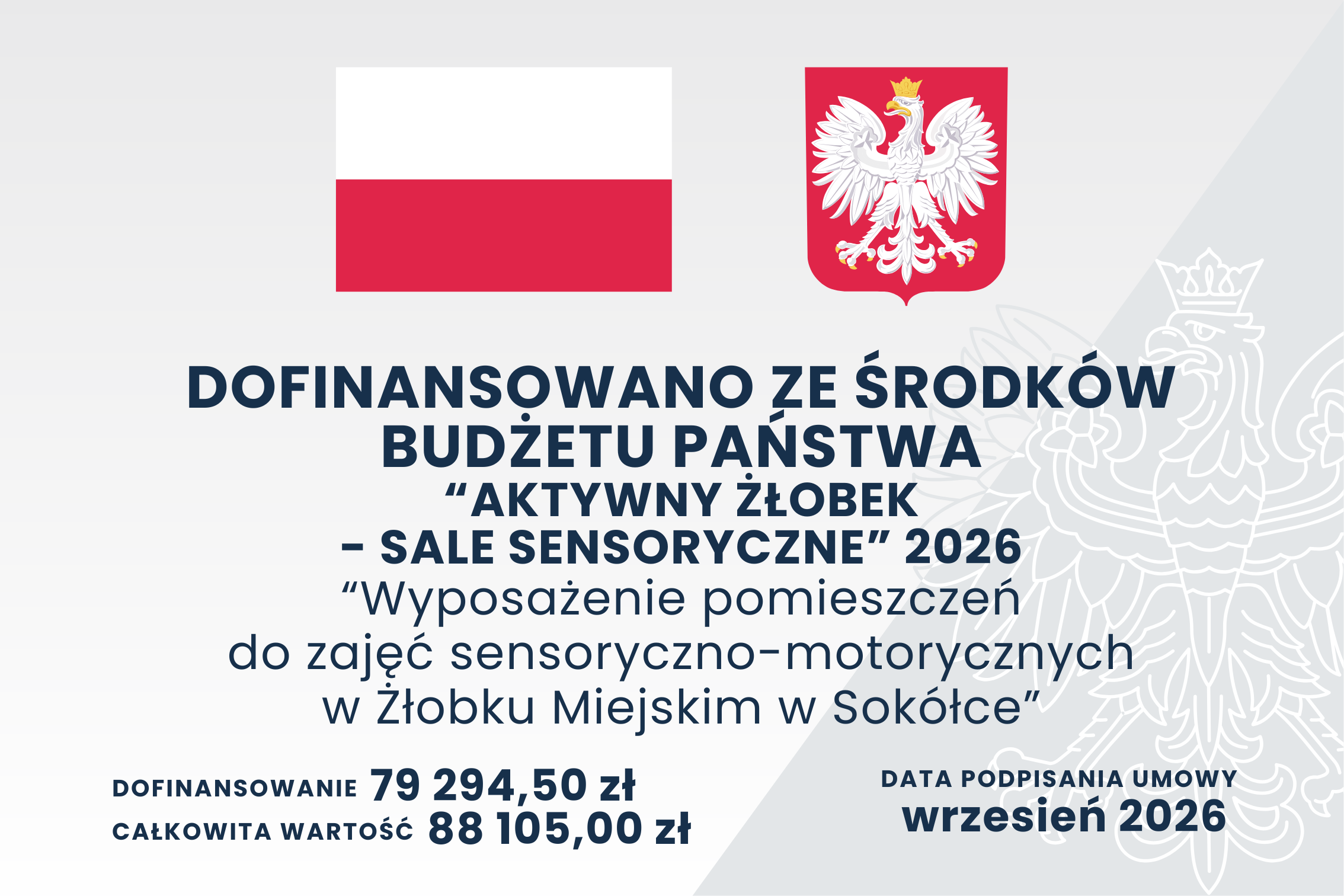 Tablica informacyjna o&nbsp;dofinansowaniu ze środk&oacute;w budżetu państwa 