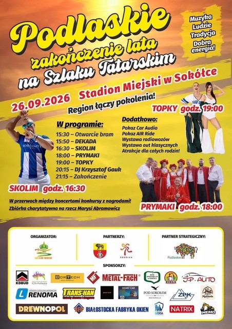 Plakat promujący Podlaskie Zakończenie lata 26.09.2016 r. 