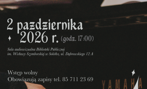 Plakat promujący wydarzenie Recitalu pianistycznego w dniu 2 października 2026 r. 