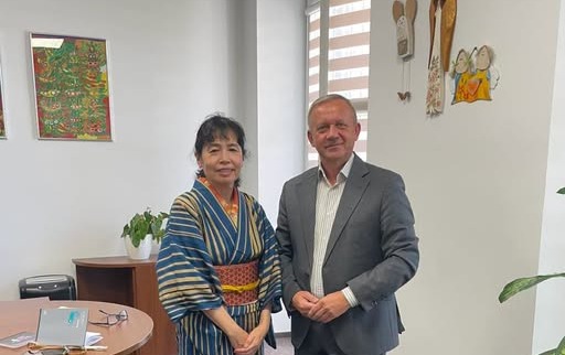 Spotkanie zastępcy burmistrza Sokółki Adama Kowalczuka z panią Hiroko Matobą