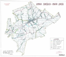 Mapa dróg w gminie Sokółka
