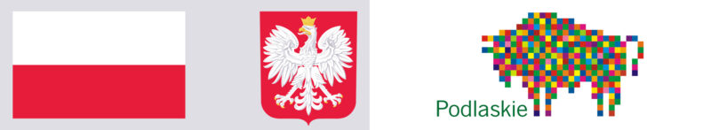 Baner Polska flaga i godło - Logo Podlaskie