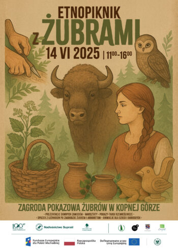Plakat „Etno Piknik z Żubrami”