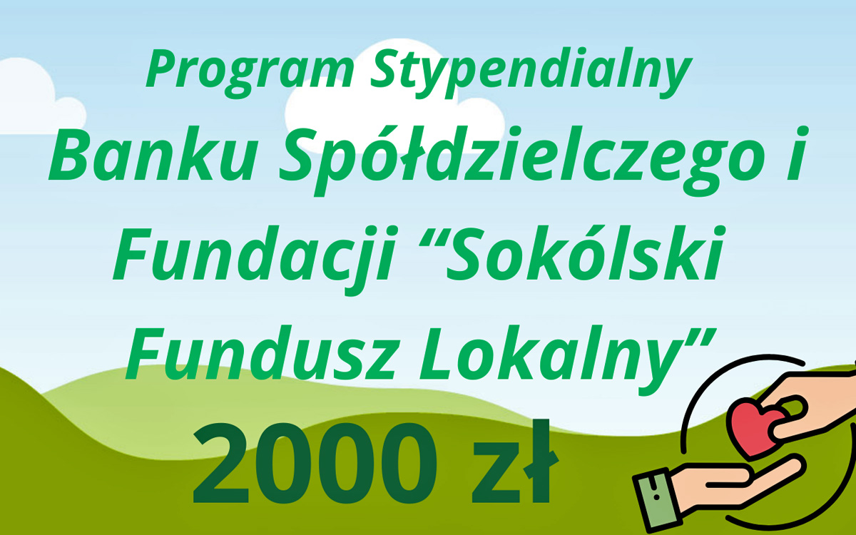 Baner stypendia Banku Spółdzielczego w Sokółce