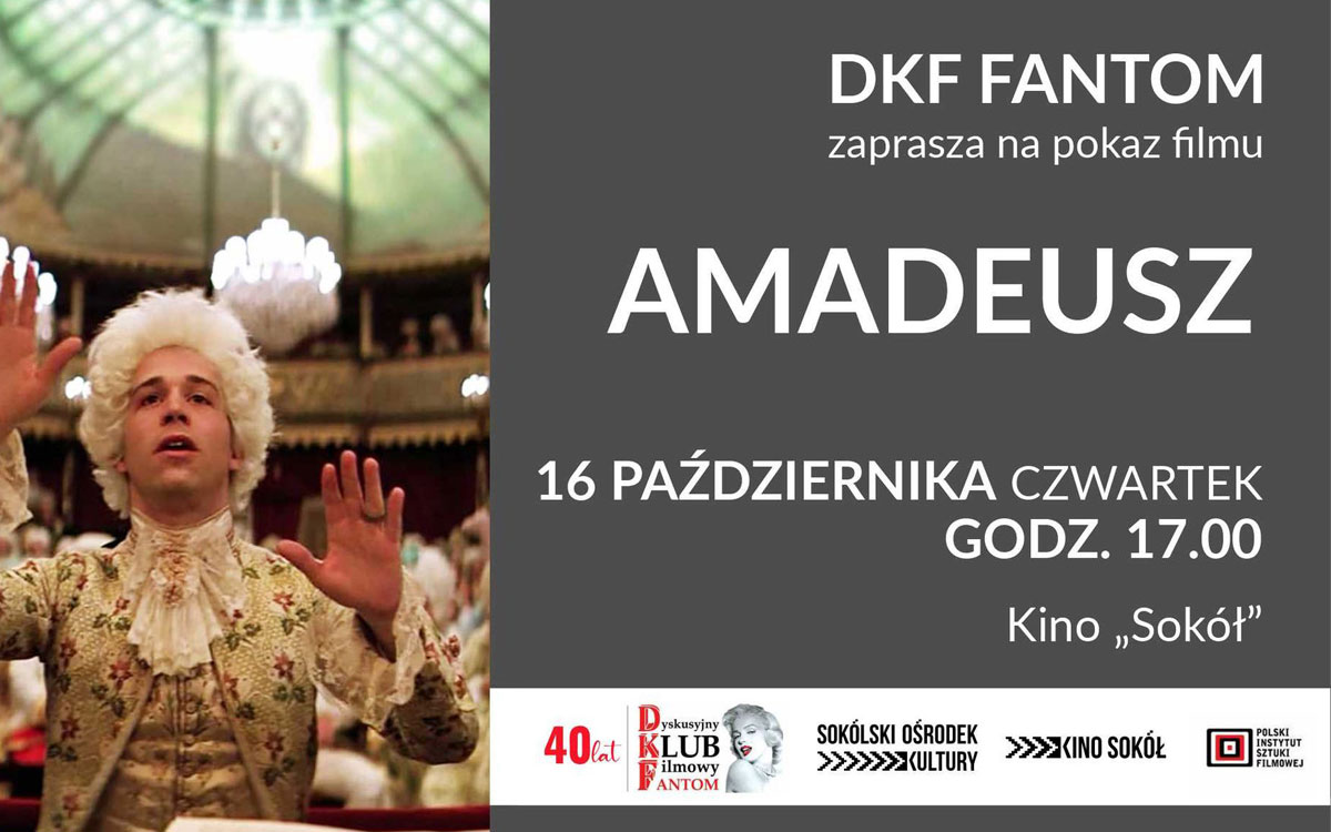 DKF Fantom zaprasza na Wieczór z Mozartem i film "Amadeusz"