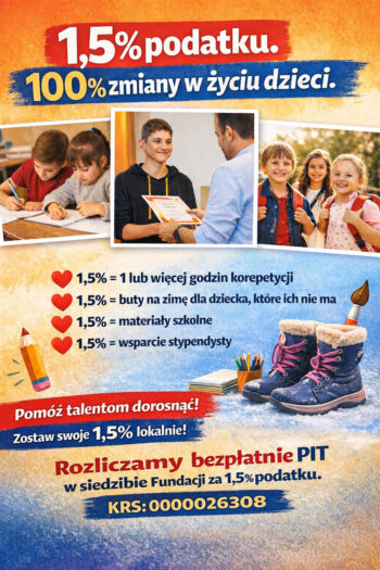 1,5% podatku może zmienić życie dzieci z naszego regionu