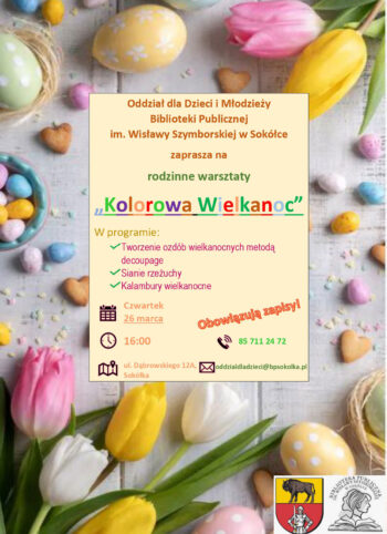 Zaproszenie na warsztaty "Kolorowa Wielkanoc"