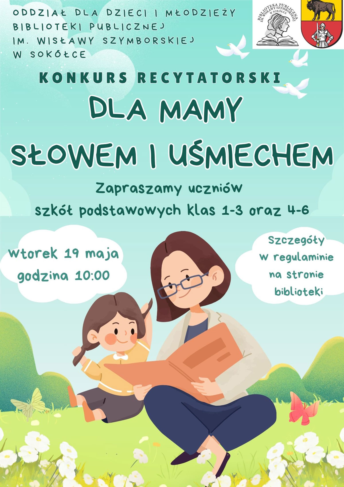 Zaproszenie do konkursu recytatorskiego „Dla Mamy słowem i uśmiechem”