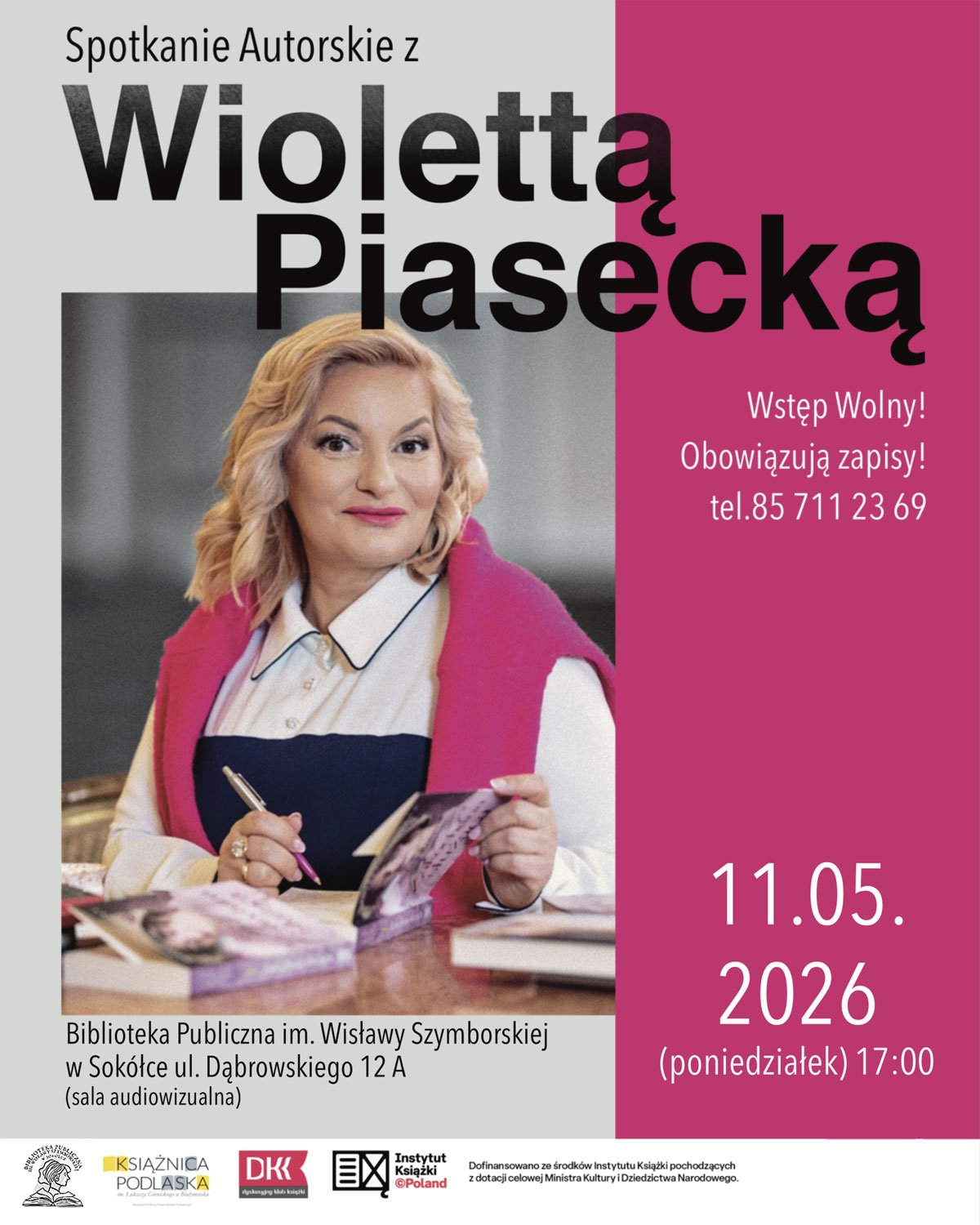 Zaproszenie na spotkanie autorskie z Wiolettą Piasecką