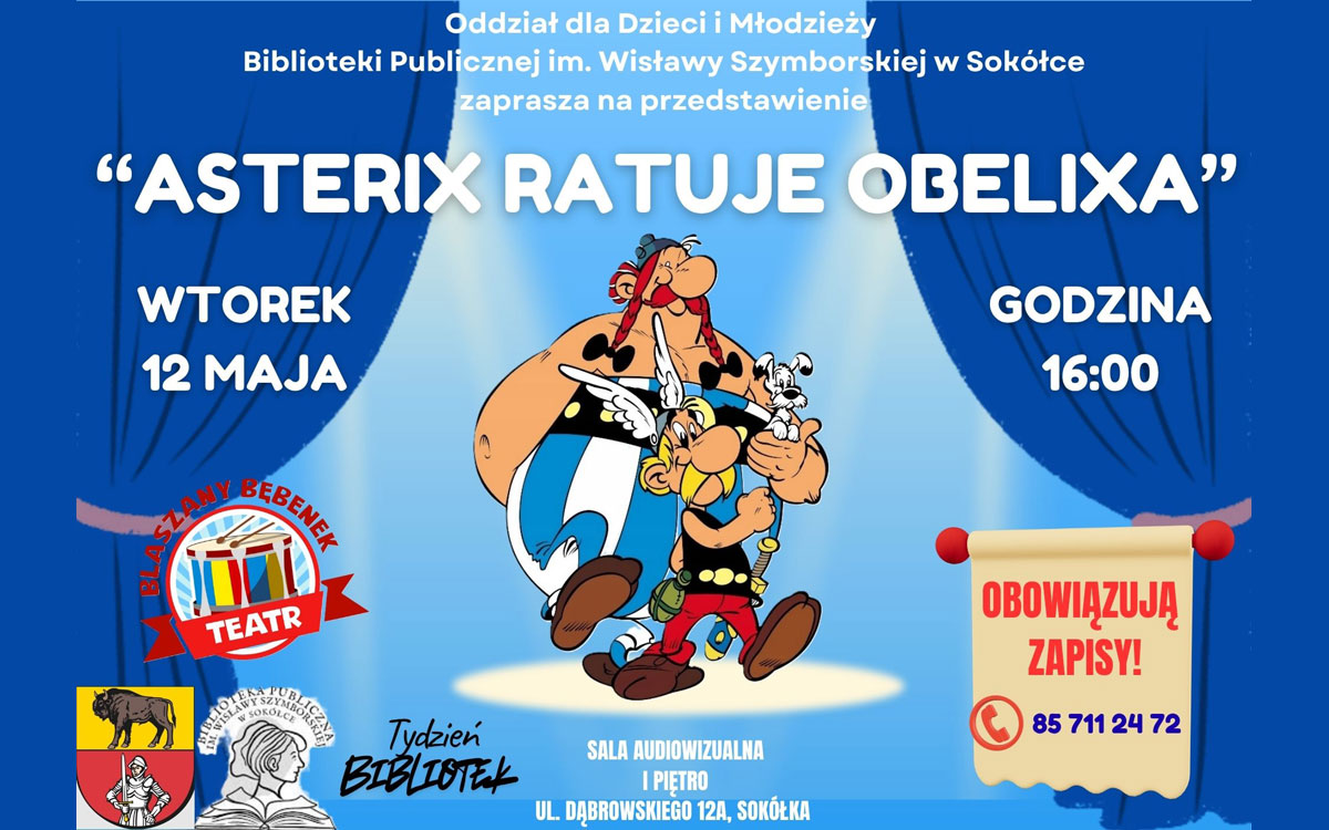 Zaproszenie dla dzieci na przedstawienie „Asterix ratuje Obliexa”