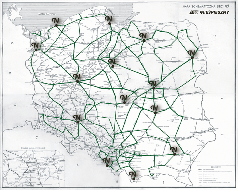 Mapa polaczeń Niespieszny